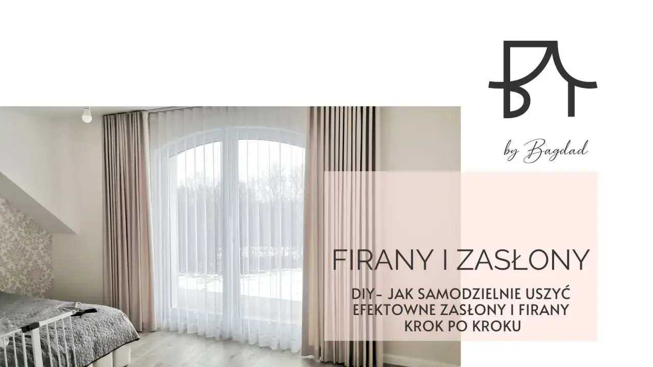 Eleganckie zasłony na tunelu w sypialni, tworzące przytulną atmosferę.